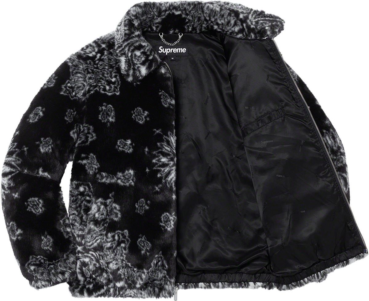 Bandana Faux Fur Bomber Jacket view 19